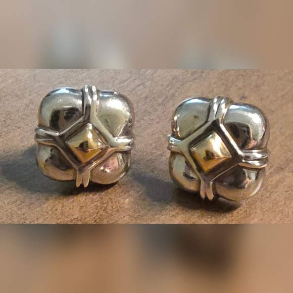 18K / STERLING BAYANIHAN EARRINGS 9.07 Grams 14K POST ANTIQUE/ VINTAGE - Picture 2 of 8